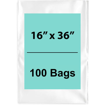 Clear Poly Bags 16" x 36" 100 Bags